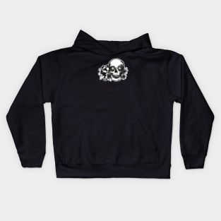 Time, skull with lilies Kids Hoodie